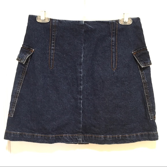 ⭐️ Topshop Moto Button Front Cargo Denim Mini Skirt 6 - Picture 6 of 7